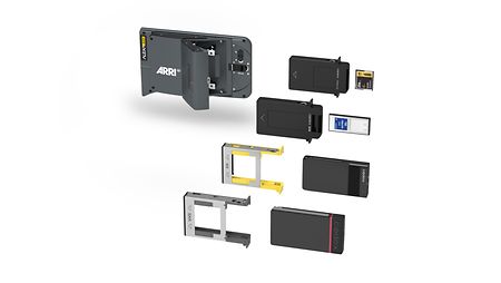 Shows the different recording media that can be used with the sxt.